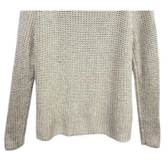 Polo Ralph Lauren Ecru Lurex Beaded Roll Neck Sweater - Picture 9 of 15